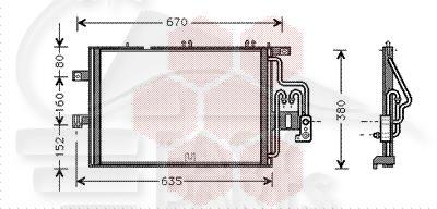 CONDENSEUR 1.7 DIESEL → 03 540 X 380 X 16 Pour OPEL CORSA C - OP064 10/00→06/03