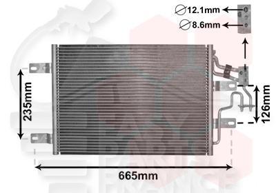 CONDENSEUR 1.6I OPC- 1.3 CDTI/CDTIDPF - 1.7 CDTI MOT Z17DTH 500 X 365 X 18 Pour OPEL MERIVA - OP100 01/03→05/06