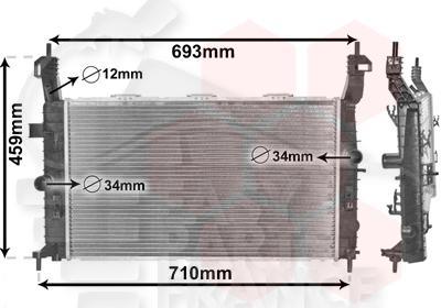 RADIA 1.4/1.6/1.8 607 X 370 X 24 Pour OPEL MERIVA - OP100 01/03→05/06