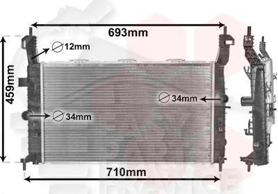 RADIA 1.4/1.6/1.8 607 X 370 X 24 Pour OPEL MERIVA - OP100 04/03→04/06