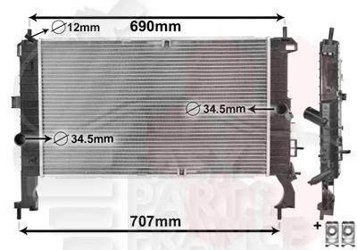 RADIA 1.3/1.7 CDTI 600 X 370 X 28 Pour OPEL MERIVA - OP101 05/06→03/10