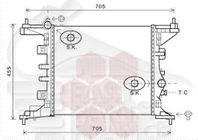 RADIATEUR 1.4I 74KW 470 X 430 X 16 Pour OPEL MERIVA - OP102 07/10→12/13