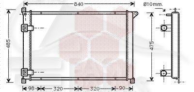RADIA 2.5 D A/CLIM 760 X 460 X 34 Pour NISSAN INTERSTAR - NS050 11/00→10/03
