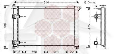 RADIA 2.5 D A/CLIM 760 X 460 X 34 Pour NISSAN INTERSTAR - NS050 11/00→10/03