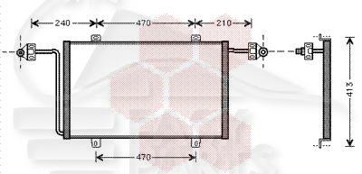 CONDENSEUR 2.8 DTI 690 X 375 X 16 Pour RENAULT MASTER - RN091 11/97→10/03