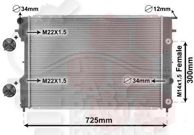 RADIA 2.0 A/CLIM - 2.5-3.0 S/CLIM BA 650 X 460 X25 Pour OPEL OMEGA - OP122 10/99→