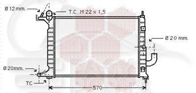 RADIA 1.7 TD A/CLIM 495 X 374 X 42 Pour OPEL VECTRA - OP152 11/95→02/99