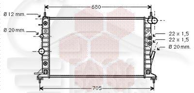 RADIA 2.5 - 2.0 DI A/CLIM BM 607 X 374 X 28 Pour OPEL VECTRA - OP153 03/99→05/02