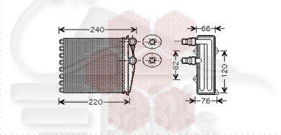 RADIA DE CHAUF TT TYPES M/DENSO 180 X 155 X 42 Pour NISSAN PRIMASTAR - NS290 01/01→10/06