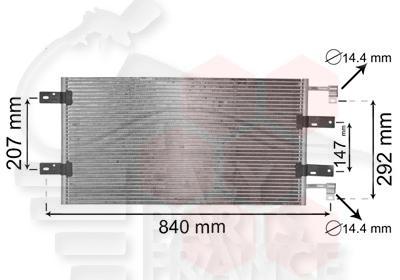 CONDENSEUR 2.5 DTI 680 X 390 X 16 Pour NISSAN PRIMASTAR - NS290 01/01→01/07