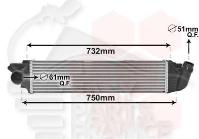 ECHANGEUR TT TYPES 600 X 157 X 64 Pour RENAULT TRAFIC - RN144 07/14→09/19