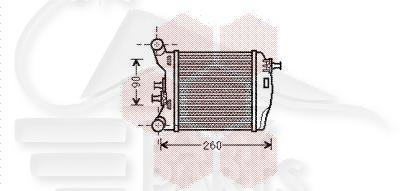 ECHANGEUR 1.4 16V ABARTH GAUCHE 182 X 174 X 62> Pour FIAT 500 - FT010 05/07→06/15