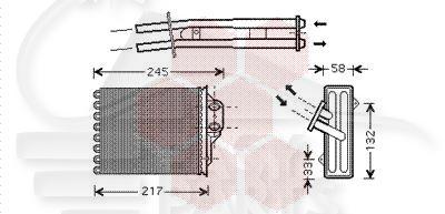 RADIA DE CHAUF 1.2 8V/1.4 16V 180 X 158 X 42 Pour FIAT 500 - FT010 05/07→06/15