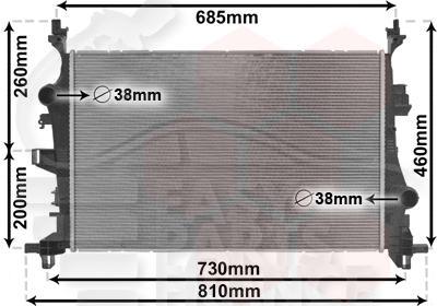 RADIA 1.4 - 1.6D MULTIJET BA/BM 620 X 395 X 16 Pour FIAT 500 X CITY LOOK - FT011 09/14→