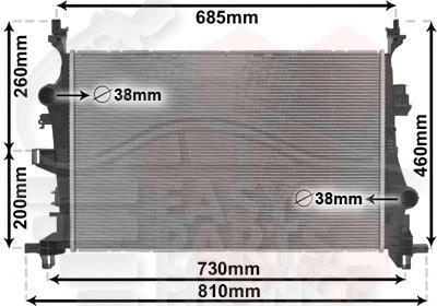 RADIA 1.4 - 1.6D MULTIJET BA/BM 620 X 395 X 16 Pour FIAT 500 X CITY LOOK - FT011 01/15→10/18