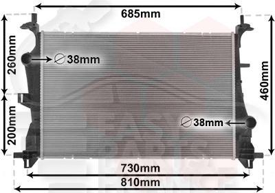 RADIA 2.0D MULTIJET BA 620 X 394 X 27 Pour FIAT 500 X CITY LOOK - FT011 09/14→