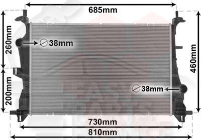 RADIA 2.0D MULTIJET BA 620 X 394 X 27 Pour FIAT 500 X CITY LOOK - FT011 01/15→10/18