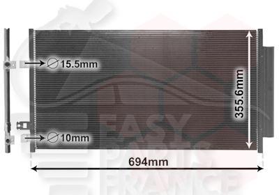 CONDENSEUR TT TYPES 658 X 357 X 12 Pour FIAT 500 X CITY LOOK - FT011 01/15→10/18