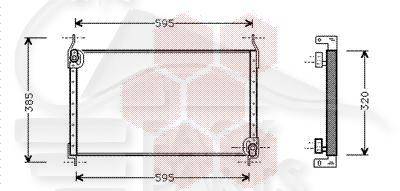 CONDENSEUR 1.4 12V 11/96→/1.6 16V → 97 - 585 X 313 X 22 Pour FIAT BRAVA - FT030 09/95→12/01
