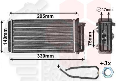 RADIA DE CHAUF TT TYPES 250 X 140 X 42 Pour FIAT BRAVA - FT030 09/95→12/01