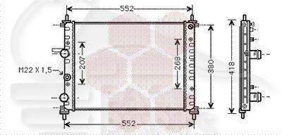 RADIA 1.2 16V - 1.4 12V - 1.6 16V → 97 A/CLIM - 1.6 16V 98 → S/CLIM BA - 480 X 415 X 28 Pour FIAT MAREA - FT125 09/96→