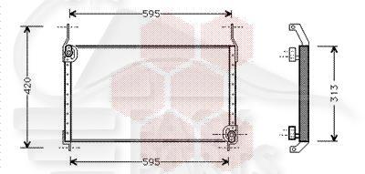 CONDENSEUR 1.4 12V →10/96 - 1.8 16V/2.0 20V - 1.9 D/JTD 570 X 310 X 25 Pour FIAT MAREA - FT125 09/96→