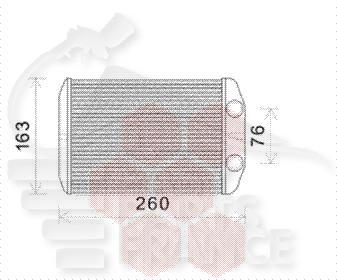 RADIA DE CHAUF TT TYPES 08 → 210 X 153 X 28 Pour FIAT BRAVO - FT041 03/07→