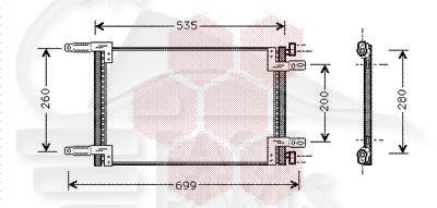 CONDENSEUR 1.6 04 → / 1.9 D 488 X 312 X 18 Pour FIAT DOBLO - FT070 05/01→09/05