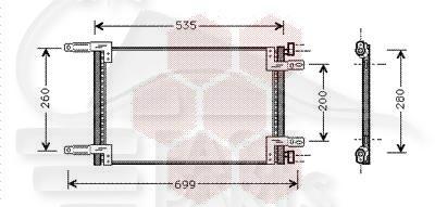 CONDENSEUR 1.6 04 → / 1.9 D 488 X 312 X 18 Pour FIAT DOBLO - FT070 01/00→10/05