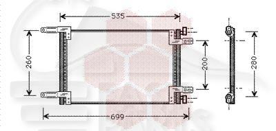CONDENSEUR 1.6 488 X 312 X 18 Pour FIAT DOBLO - FT071 10/05→01/10