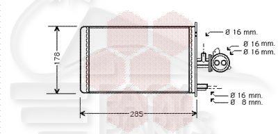 RADIA DE CHAUF TT TYPES 243 X 178 X 42 Pour PEUGEOT J5 - PG200 08/84→06/94