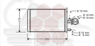RADIA DE CHAUF TT TYPES 243 X 178 X 42 Pour PEUGEOT J5 - PG200 08/84→06/94