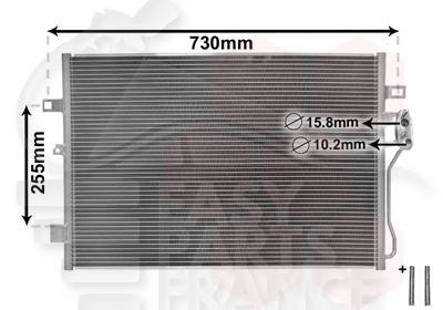 CONDENSEUR TT TYPES S/REFROIDISSEUR D'HUILE 587 X 446 X 16 Pour FIAT FREEMONT - FT260 04/11→