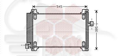 CONDENSEUR 1.6 M/DENSO 528 X 340 X 16 Pour FIAT MULTIPLA - FT131 09/04→