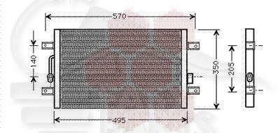 CONDENSEUR 1.2 480 X 350 X 25 Pour FIAT PALIO - FT140 04/97→04/01