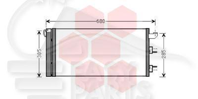 CONDENSEUR ESS TT TYPES 574 X 315 X 16 Pour FIAT PANDA - FT153 10/09→02/12