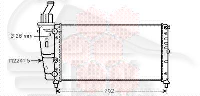 RADIA 85/1.2 A/CLIM - 1.4 TURBO A/CLIM 630 X 322 X 23 Pour FIAT PUNTO 3 PORTES - FT160 11/93→09/99