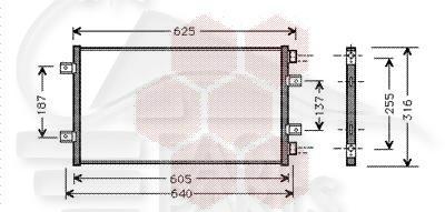 CONDENSEUR 1.2 8V/16V M/MAG 610 X 310 X 16 Pour FIAT PUNTO 3 PORTES - FT161 10/99→03/03