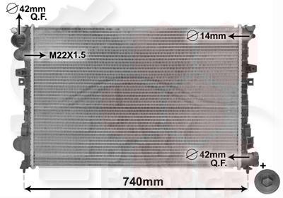 RADIA 1.6 A/CLIM - 1.9 D S/CLIM 670 X 470 X 23 Pour CITROEN JUMPY - CT180 10/95→02/03