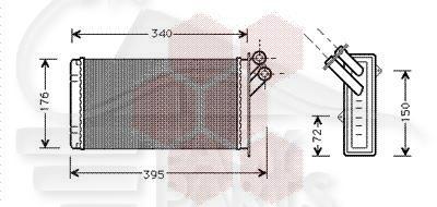 RADIA DE CHAUF TT TYPES 302 X 170 X 40 Pour CITROEN JUMPY - CT180 10/95→02/03