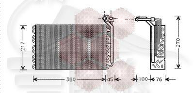 EVAPORATEUR TT TYPES 360 X 217 X 67 Pour CITROEN JUMPY - CT181 03/03→11/06