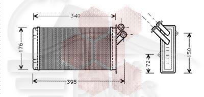 RADIA DE CHAUF TT TYPES 302 X 170 X 40 Pour PEUGEOT EXPERT - PG191 01/04→11/06