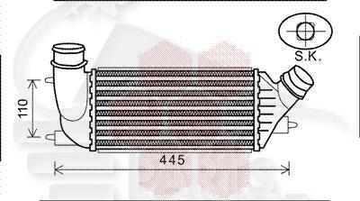 ECHANGEUR 2.0HDI KW120 300 X 144 X 80 Pour PEUGEOT EXPERT/TRAVELLER - PG193 04/16→