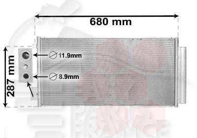 CONDENSEUR 1.6I - 1.3/1.6 MTDM 622 X 316 X 16 Pour FIAT TIPO 4 PTES - FT058 10/15→11/20