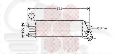 ECHANGEUR 2.0 JTD 376 X 134 X 64 Pour FIAT ULYSSE - FT240 02/95→06/02