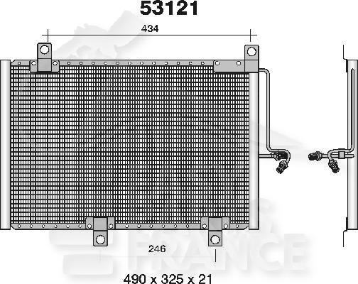 CONDENSEUR TT TYPES 535 x 354 x 24 Pour LANCIA DELTA - LA020 10/93→08/99