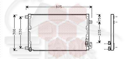 CONDENSEUR 2.4 JTD 10V 526 X 366 X 22 Pour LANCIA KAPPA - LA031 09/98→