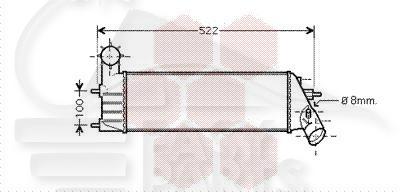 ECHANGEUR 2.0 JTDFAP - 2.0/2.2 JTD → 06 376 X 134 X 64 Pour LANCIA PHEDRA - LA060 06/02→