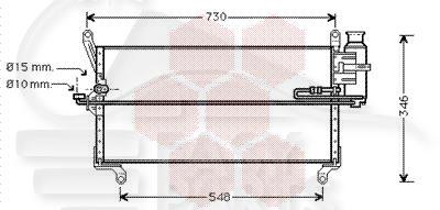 CONDENSEUR 1.1I/1.2I 8V - 1.4I 16V 640 X 250 X 25 Pour LANCIA YPSILON - LA090 12/95→08/00