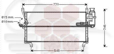 CONDENSEUR 1.1I/1.2I 8V - 1.4I 16V 640 X 250 X 25 Pour LANCIA YPSILON - LA090 12/95→08/00